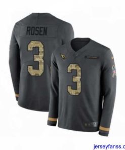 Fantastic Nike Arizona Cardinals 3 Josh Rosen Limited Black Salute to Service Therma Long Sleeve NFL Jersey