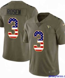 Impressive Nike Arizona Cardinals 3 Josh Rosen Limited OliveUSA Flag 2017 Salute to Service NFL Jersey