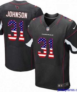 Gorgeous Nike Arizona Cardinals 31 David Johnson Elite Black Alternate USA Flag Fashion NFL Jersey