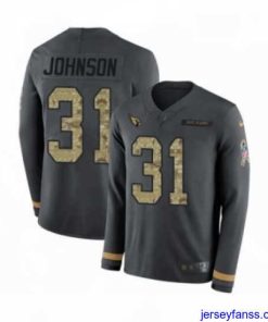 Outstanding Nike Arizona Cardinals 31 David Johnson Limited Black Salute to Service Therma Long Sleeve NFL Jersey