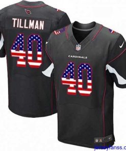 Exclusive Nike Arizona Cardinals 40 Pat Tillman Elite Black Alternate USA Flag Fashion NFL Jersey