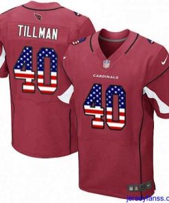 Stylish Nike Arizona Cardinals 40 Pat Tillman Elite Red Home USA Flag Fashion NFL Jersey