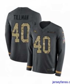 Exclusive Nike Arizona Cardinals 40 Pat Tillman Limited Black Salute to Service Therma Long Sleeve NFL Jersey