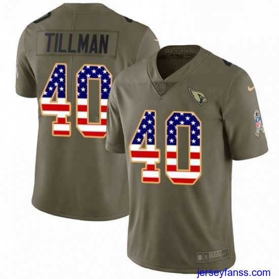 Outstanding Nike Arizona Cardinals 40 Pat Tillman Limited OliveUSA Flag 2017 Salute to Service NFL Jersey