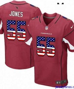 Premium Nike Arizona Cardinals 55 Chandler Jones Elite Red Home USA Flag Fashion NFL Jersey