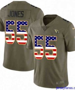 Impressive Nike Arizona Cardinals 55 Chandler Jones Limited OliveUSA Flag 2017 Salute to Service NFL Jersey