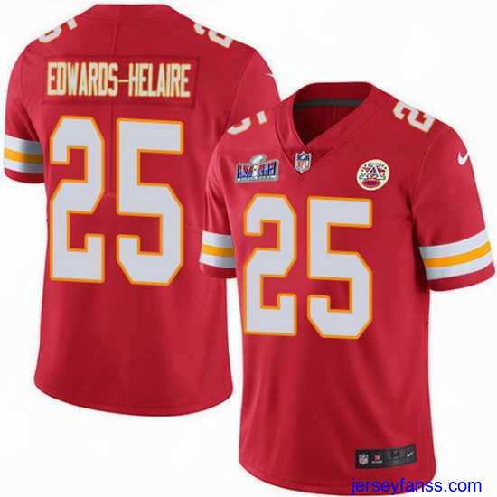 Exclusive Nike Kansas City Chiefs 25 Clyde Edwards Helaire Red Team Color Bound Stitched NFL Vapor Untouchable Limited 2024 Super Bowl LVIII Jersey