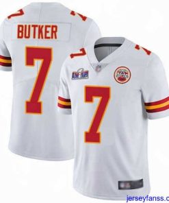 Fantastic Nike Kansas City Chiefs 7 Harrison Butker White Bound Stitched NFL Vapor Untouchable Limited 2024 Super Bowl LVIII Jersey