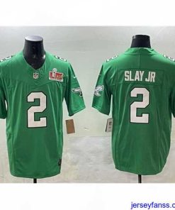 Fantastic Philadelphia Eagles 2 Darius Slay Jr  Green 2025 Super Bowl LIX Patch F.U.S.E  Throwback Vapor Untouchable Limited Stitched Football Jersey