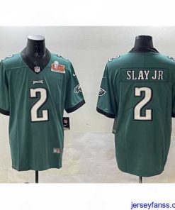 Impressive Philadelphia Eagles 2 Darius Slay Jr  Green 2025 Super Bowl LIX Patch Vapor Untouchable Limited Stitched Football Jersey