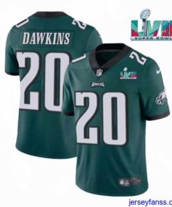 Exclusive Philadelphia Eagles 20 Brian Dawkins Green Super Bowl LVII Patch Vapor Untouchable Limited Stitched Jersey