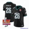 Amazing Philadelphia Eagles 26 Saquon Barkley Black 2025 Eagles Logo Super Bowl LIX Patch New F.U.S.E  Vapor Untouchable Limited Stitched Football Jersey