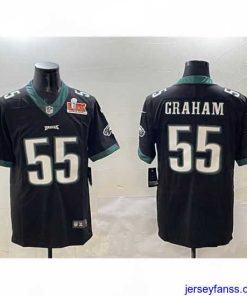 Fantastic Philadelphia Eagles 55 Brandon Graham Black 2025 Super Bowl LIX Patch Vapor Untouchable Limited Stitched Football Jersey