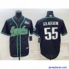 Fantastic Philadelphia Eagles 55 Brandon Graham Black With Super Bowl LVII Patch Cool Base Stitched Baseball Jersey