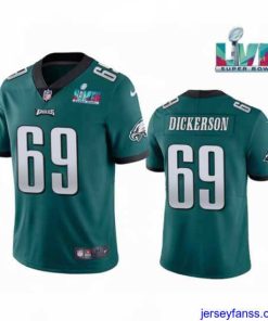 Impressive Philadelphia Eagles 69 Landon Dickerson Green Super Bowl LVII Patch Vapor Untouchable Limited Stitched Jersey
