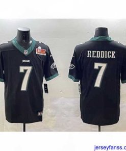 Fantastic Philadelphia Eagles 7 Haason Reddick Black 2025 Super Bowl LIX Patch Vapor Untouchable Limited Stitched Football Jersey