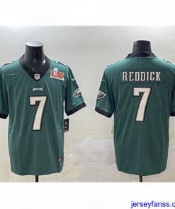 Stylish Philadelphia Eagles 7 Haason Reddick Green 2025 Super Bowl LIX Patch Vapor Untouchable Limited Stitched Football Jersey