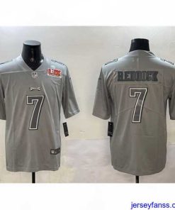 Premium Philadelphia Eagles 7 Haason Reddick Grey 2025 Super Bowl LIX Patch Atmosphere Fashion Vapor Untouchable Limited Stitched Football Jersey