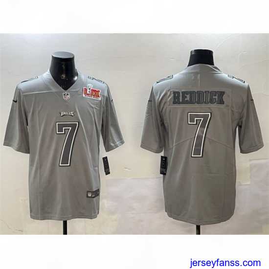 Premium Philadelphia Eagles 7 Haason Reddick Grey 2025 Super Bowl LIX Patch Atmosphere Fashion Vapor Untouchable Limited Stitched Football Jersey