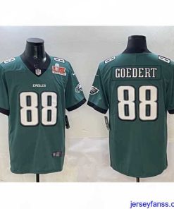 Gorgeous Philadelphia Eagles 88 Dallas Goedert Green 2025 Super Bowl LIX Patch New Vapor Untouchable Limited Stitched Football Jersey