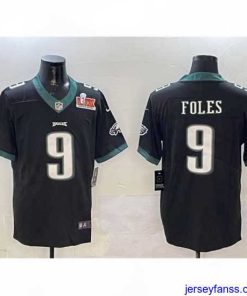 Gorgeous Philadelphia Eagles 9 Nick Foles Black 2025 Super Bowl LIX Patch Vapor Untouchable Limited Stitched Football Jersey