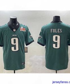 Amazing Philadelphia Eagles 9 Nick Foles Green 2025 Super Bowl LIX Patch Vapor Untouchable Limited Stitched Football Jersey