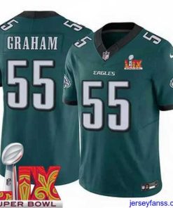 Amazing Philadelphia Eagles Brandon Graham #55 Green 2024 2025 Super Bowl LIX F.U.S.E Stitched NFL Jersey