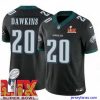 Amazing Philadelphia Eagles Brian Dawkins #20 Black 2024 2025 Super Bowl LIX F.U.S.E Stitched NFL Jersey