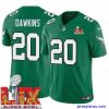 Stylish Philadelphia Eagles Brian Dawkins #20 Kelly Green 2024 2025 Super Bowl LIX F.U.S.E Stitched NFL Jersey