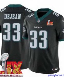 Premium Philadelphia Eagles Cooper DeJean #33 Black 2024 2025 Super Bowl LIX F.U.S.E Stitched NFL Jersey