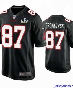 Impressive Rob Gronkowski Buccaneers Black Super Bowl Lv Game Fashion Jersey