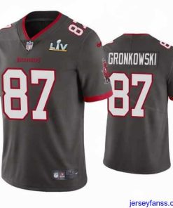Fantastic Rob Gronkowski Buccaneers Pewter Super Bowl Lv Vapor Limited Jersey