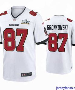 Gorgeous Rob Gronkowski Buccaneers White Super Bowl Lv Game Jersey