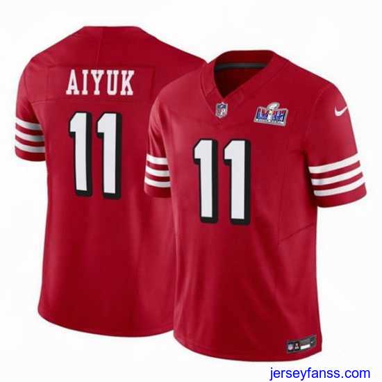 Premium San Francisco 49ers 11 Brandon Aiyuk Red 2023 F.U.S.E Vapor Limited Throwback Stitched Football 2024 Super Bowl LVIII Jersey