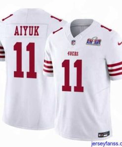 Gorgeous San Francisco 49ers 11 Brandon Aiyuk White 2023 F.U.S.E  Vapor Limited Stitched Football 2024 Super Bowl LVIII Jersey