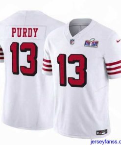 Impressive San Francisco 49ers 13 Brock Purdy 2023 F.U.S.E  New White Vapor Untouchable Limited Stitched Football 2024 Super Bowl LVIII Jersey