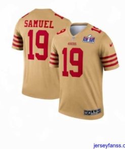 Impressive San Francisco 49ers 19 Deebo Samuel Gold Inverted Legend 2024 Super Bowl LVIII Stitched Football Jersey