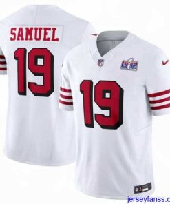 Outstanding San Francisco 49ers 19 Deebo Samuel New White 2023 F.U.S.E  Vapor Untouchable Limited Stitched Football 2024 Super Bowl LVIII Jersey