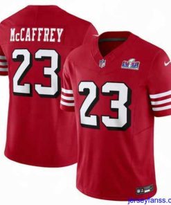 Gorgeous San Francisco 49ers 23 Christian McCaffrey New Red 2023 F.U.S.E  Vapor Untouchable Limited Stitched Football 2024 Super Bowl LVIII Jersey