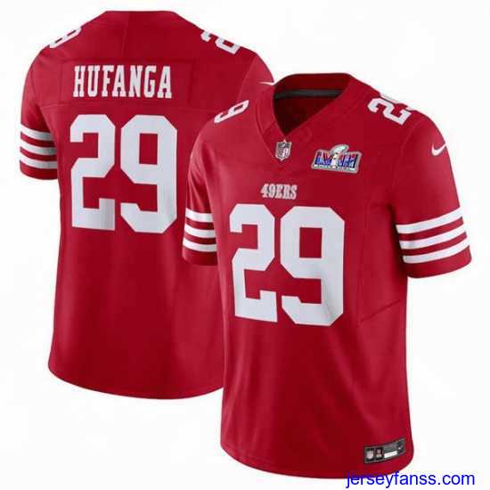 Premium San Francisco 49ers 29 Talanoa Hufanga Red 2023 F.U.S.E With John Madden Patch Vapor Limited Stitched Football 2024 Super Bowl LVIII Jersey