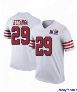 Fantastic San Francisco 49ers 29 Talanoa Hufanga White Throwback 2023 F.U.S.E  With John Madden Patch Vapor Limited Stitched Football 2024 Super Bowl LVIII Jerse