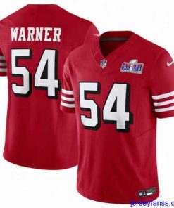 Stylish San Francisco 49ers 54 Fred Warner New Red 2023 F.U.S.E  Vapor Untouchable Limited Stitched Football 2024 Super Bowl LVIII Jersey