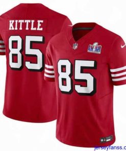Amazing San Francisco 49ers 85 George Kittle New Red 2023 F.U.S.E  Vapor Untouchable Limited Stitched Football 2024 Super Bowl LVIII Jersey