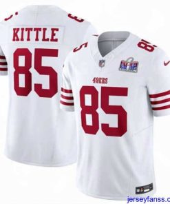 Stylish San Francisco 49ers 85 George Kittle White 2023 F.U.S.E  Vapor Untouchable Limited Stitched Football 2024 Super Bowl LVIII Jersey