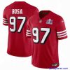 Exclusive San Francisco 49ers 97 Nick Bosa New Red 2023 F.U.S.E  Vapor Untouchable Limited Stitched Football 2024 Super Bowl LVIII Jersey