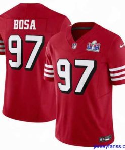 Exclusive San Francisco 49ers 97 Nick Bosa New Red 2023 F.U.S.E  Vapor Untouchable Limited Stitched Football 2024 Super Bowl LVIII Jersey