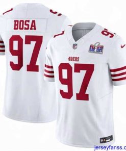 Premium San Francisco 49ers 97 Nick Bosa White 2023 F.U.S.E  Vapor Untouchable Limited Stitched Football 2024 Super Bowl LVIII Jersey