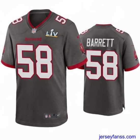 Gorgeous Shaquil Barrett Buccaneers Pewter Super Bowl Lv Game Jersey