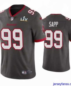 Gorgeous Warren Sapp Buccaneers Pewter Super Bowl Lv Vapor Limited Jersey