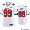 Amazing Warren Sapp Buccaneers White Super Bowl Lv Game Jersey